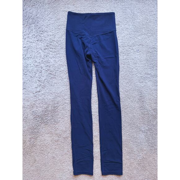 Athleta Studio Rib Skinny Pants Leggings Navy Blue Stretch Small Tall Athleisure - Picture 4 of 5